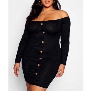 Boohoo Plus | Knitted Bardot Dress Size 20